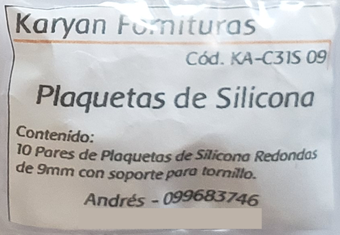 Plaquetas de Silicona Redondas, Tornillo, 9mm