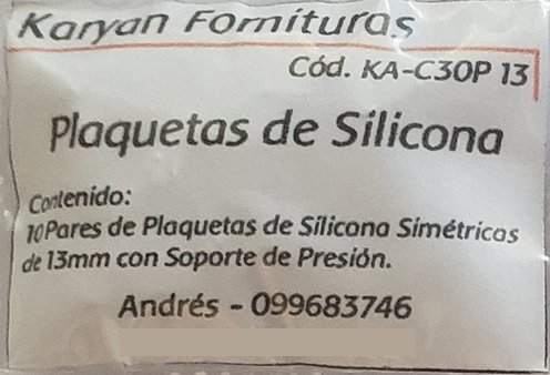 Plaquetas de Silicona, Presión, 13mm